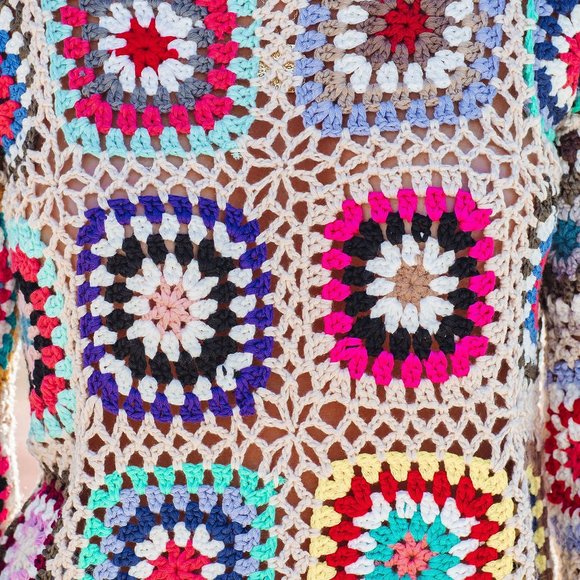 MIND SOUL SPIRIT CROCHET CROP TOP - CREAM MULT - Picture 7 of 9